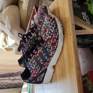 Adidas Zx Flux Multi-Color Prism Sneakers, men's size 8